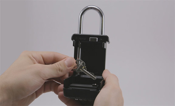 Place key inside lockbox